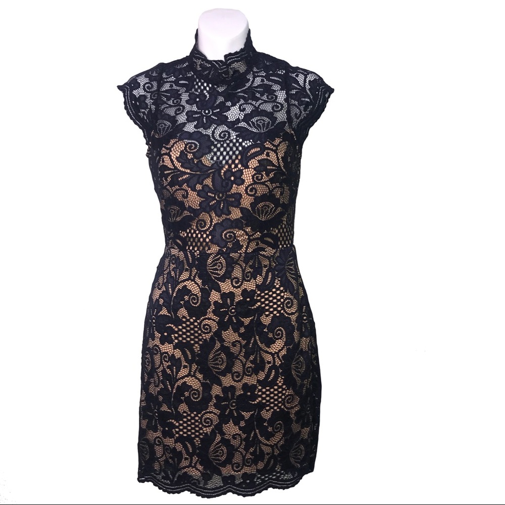 B. Darlin | Navy Lace High Neck Dress Size 5/6